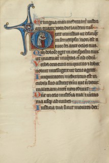 Assassination Scene; Initial D: One Man (Joab?) Stabbing Another (Amasa?) in the Back..., about 1285 Creator: Bute Master.