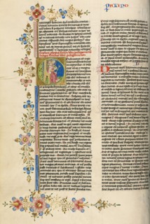 Initial C: Solomon with a Swordbearer; Bible, about 1450. Creator: Circle of Stefan Lochner.