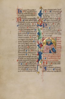 Initial T: Bust Portrait of a Man; Compendium moralium notabilium, early 15th century. Creator: Cristoforo Cortese.