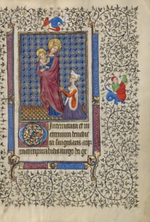 The Virgin and Child and a Woman in Prayer; Book of Hours, about 1410. Creator: Unknown.