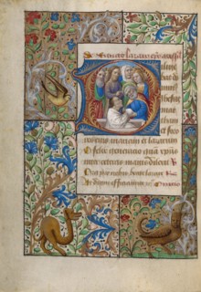 Initial D: The Raising of Lazarus; Book of Hours, about 1480-1490. Creator: Georges Trubert.