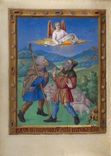 The Annunciation to the Shepherds; Book of Hours, about 1480-1490. Creator: Georges Trubert.