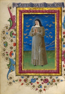 Saint Catherine of Bologna; Gualenghi-d'Este Hours, about 1469. Creator: Guglielmo Giraldi.