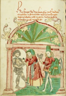 The Return of the Prodigal Son; Barlaam und Josaphat, 1469. Creators: Hans Schilling, Diebolt Lauber.