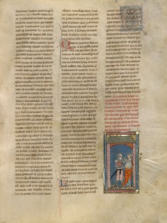 The Seneschal Keu Speaking with Iseult, about 1320-1340. Creator: Jeanne de Montbaston.