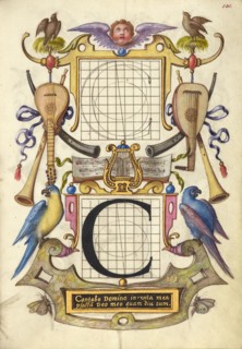 Guide for Constructing the Letter C; Mira calligraphiae monumenta, about 1591-1596. Creator: Joris Hoefnagel.