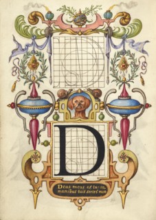 Guide for Constructing the Letter D; Mira calligraphiae monumenta, about 1591-1596. Creator: Joris Hoefnagel.