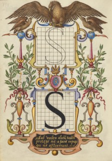 Guide for Constructing the Letter S; Mira calligraphiae monumenta, about 1591-1596. Creator: Joris Hoefnagel.