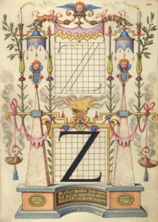 Guide for Constructing the Letter Z; Mira calligraphiae monumenta, about 1591-1596. Creator: Joris Hoefnagel.