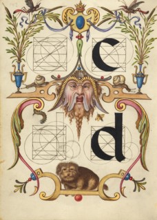 Guide for Constructing the Letters c and d; Mira calligraphiae monumenta, about 1591-1596. Creator: Joris Hoefnagel.