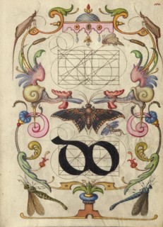 Guide for Constructing the Ligature do; Mira calligraphiae monumenta, about 1591-1596. Creator: Joris Hoefnagel.