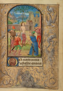 The Martyrdom of Saint Sebastian; Prayer Book of Charles the Bold, 1469. Creator: Lieven van Lathem.
