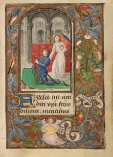Charles the Bold Presented by an Angel; Prayer Book of Charles the Bold, about 1471. Creator: Lieven van Lathem.
