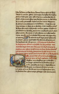 Initial C: Troops Loading Provisions onto a Ship; Roman de Gillion de Trazegnies, 1464. Creators: Lieven van Lathem, David Aubert.