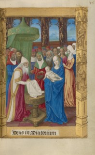 The Presentation in the Temple; Book of Hours, 1478. Creator: Master of Guillaume Lambert.