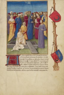 The Raising of Lazarus; La Passion de nostre seigneur ihesus christ, about 1480-1490. Creators: Master of Guillaume Lambert, Workshop of Master of Guillaume Lambert.