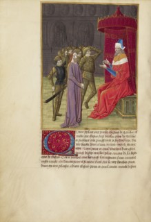 Christ before Herod; La Passion de nostre seigneur ihesus christ, about 1480-1490. Creators: Master of Guillaume Lambert, Workshop of Master of Guillaume Lambert.
