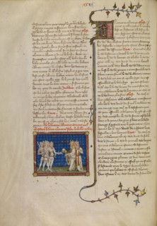 Abraham and Melchizedek, about 1360-1370. Creator: Master of Jean de Mandeville.