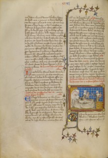 The Birth of Esau and Jacob, about 1360-1370. Creator: Master of Jean de Mandeville.