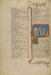Moses and Pharaoh, about 1360-1370. Creator: Master of Jean de Mandeville.