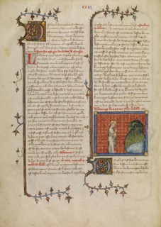 The Creation of Water and Land, about 1360-1370. Creator: Master of Jean de Mandeville.