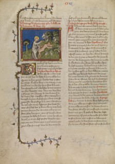 The Creation of Adam, about 1360-1370. Creator: Master of Jean de Mandeville.