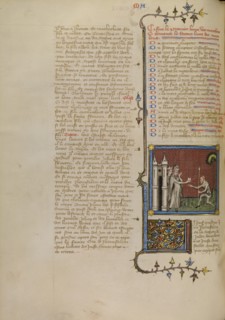 Judas Dispatching a Letter from the Jews of Jerusalem to the Jews in Egypt, about 1360-1370. Creator: Master of Jean de Mandeville.
