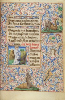 Initial I: Saint Bernard Disputing with the Devil; Hours of Simon de Varie, 1455. Creator: Master of Jean Rolin II.