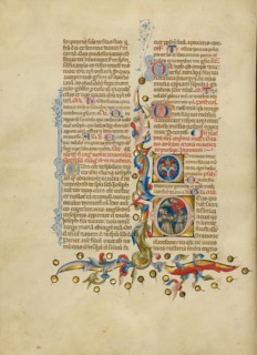 Initial D: The Annunciation to the Shepherds; Missal, between about 1389 and 1400. Creator: Master of the Brussels Initials.
