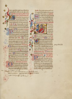 Initial I: Saint Valentinus: Initial S: Saint Peter; Missal, between about 1389 and 1400. Creator: Master of the Brussels Initials.