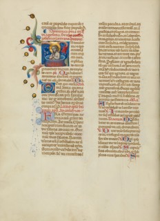 Initial I: Saint John the Evangelist in a Vat of Boiling Oil; Missal, between about 1389 and 1400. Creator: Master of the Brussels Initials.