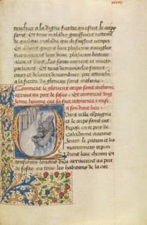Initial Q: The Ship of Bishop Theophilus with the Reliquary Shrine before the City..., about 1465-70 Creators: Master of the Brussels Romuléon, Workshop of the Master of the Brussels Romuléon.