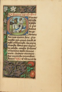Initial O: Saint Christopher; Crohin-La Fontaine Hours, (about 1480-1485?). Creators: Master of the Dresden Prayer Book, Workshop of the Master of the Dresden Prayer Book.