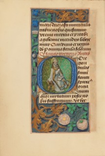 Initial O: Saint Gregory; Crohin-La Fontaine Hours, (about 1480-1485?). Creators: Master of the Dresden Prayer Book, Workshop of the Master of the Dresden Prayer Book.