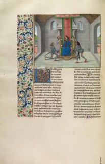 John of Gaunt Inviting Guests to his Daughter's Marriage to the King of Portugal, c1386, c1480-1483. Creator: Master of the Getty Froissart.