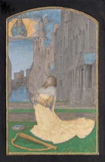 King David in Penitence; Leaf from a devotional book, about 1480. Creator: Master of the Houghton Miniatures.
