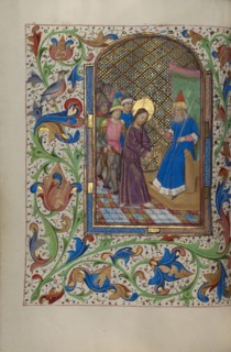 Christ before Pilate; Book of Hours, about 1450-1455. Creator: Master of the Lee Hours.