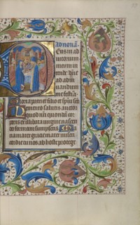 Initial D: The Presentation in the Temple; Book of Hours, about 1450-1455. Creator: Master of the Lee Hours.