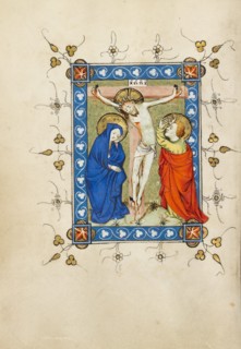 The Crucifixion; Book of Hours, about 1405-1410. Creator: Masters of Dirc van Delf.