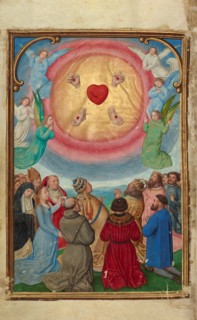 The Worship of the Five Wounds; Prayer Book of Cardinal Albrecht of Brandenburg, about 1525-1530. Creator: Simon Bening.