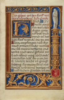 Decorated Text Page; Prayer Book of Cardinal Albrecht of Brandenburg, about 1525-1530. Creator: Simon Bening.