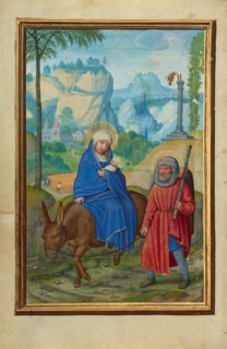 The Flight into Egypt; Prayer Book of Cardinal Albrecht of Brandenburg, about 1525-1530. Creator: Simon Bening.