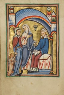 The Presentation of the Virgin in the Temple, about 1190-1200; text added about 1480-1490. Creator: Unknown.