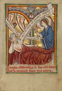 The Dream of Joseph/The Angel Appearing to Herod, about 1190-1200 and about 1480-1490. Creator: Unknown.
