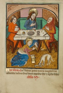 Christ in the House of the Pharisee; Illustrated Vita Christi..., about 1480-1490. Creator: Unknown.