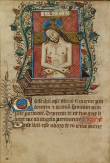 Christ as the Man of Sorrows; Illustrated Vita Christi..., about 1480-1490. Creator: Unknown.
