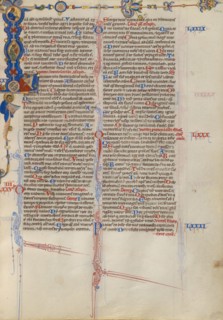 Initial L: David Playing the Harp; Abbey Bible, about 1250-1262. Creator: Unknown.