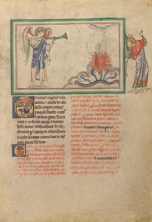 The Third Trumpet: The Burning Star Falls into the River; Dyson Perrins Apocalypse, about 1255-1260. Creator: Unknown.