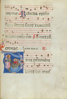 Initial D: The Calling of Saints Peter and Andrew; Antiphonal, late 13th century. Creator: Unknown.