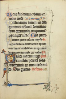 Initial G: The Virgin Mary Pointing to Books Burning in a Fire; Ruskin Hours, about 1300. Creator: Unknown.